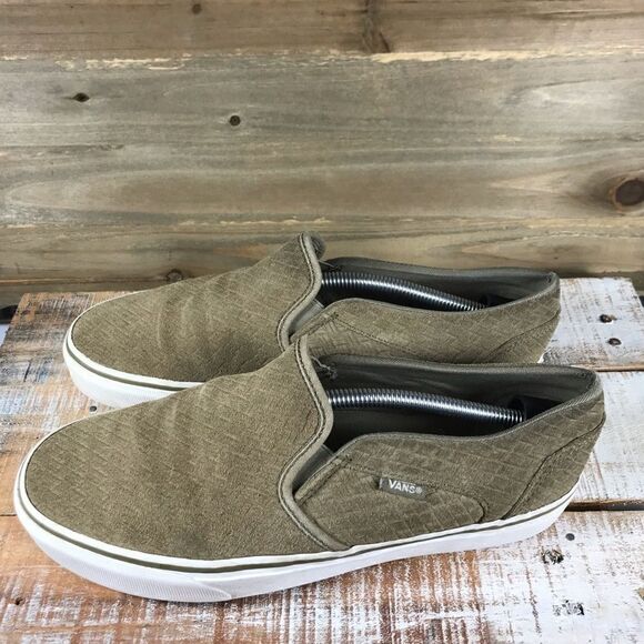 Vans Tan Suede Slip On Sneakers - Picture 1 of 8